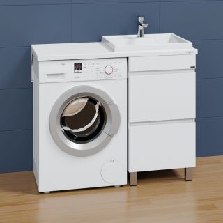 Тумба под раковину для стиральной машины СанТа Марс 700313 напольная 48см белый